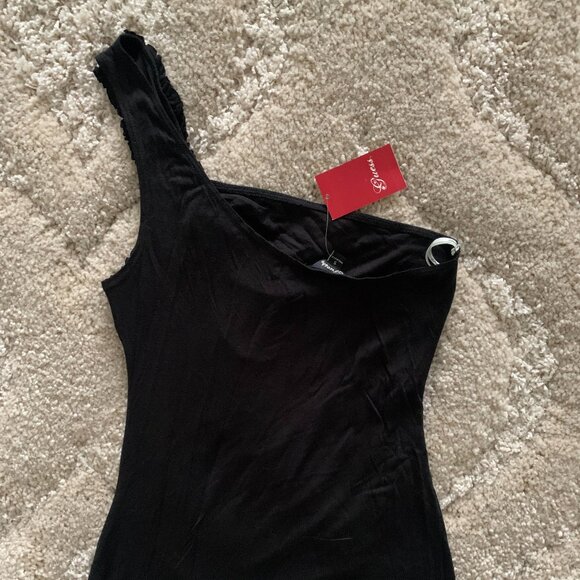 Guess Women's One- Shoulder Summer Black Top (NEW) - Picture 4 of 4